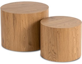 Zestaw Stolików Kawowych LEILA 43 cm/53 cm Dąb Naturalny Skandynawski Loft