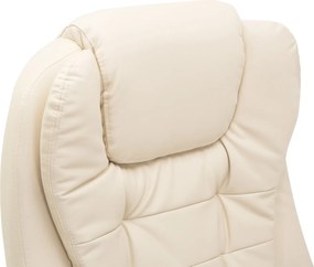 HOMCOM Krzesło biurowe ergonomiczne Masażu fotel biurowy fotel obrotowy z funkcją ogrzewania Beżowy | Aosom PL