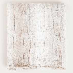 Koc MART z imitacji króliczego futra ciemny beż 150x200 cm HOMLA