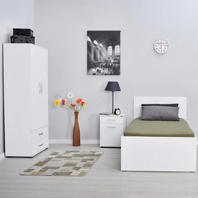 Białe łóżko jednoosobowe 90x190 cm KRY – Kalune Design