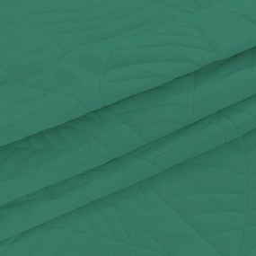 Zielona narzuta na łóżko ze wzorem LEAVES Rozmiar: 220 x 240 cm
