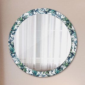Lustro dekoracyjne okrągłe Niebieskie palmy