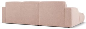 Różowy narożnik z materiału bouclé (lewostronny) Molino – Micadoni Home