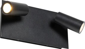 Nowoczesna lampa ścienna zewnętrzna czarna z LED 2-światłowa IP54 - Simon