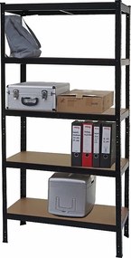 Wytrzymałe regały MCW-E33, czarny 180x90x40cm