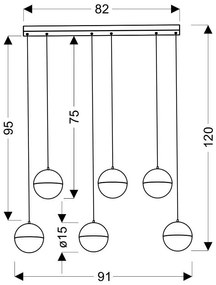 Szara nieregularna lampa ledowa - M118-Miling
