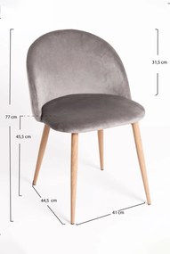 Zestaw 4 krzese aksamitnych Vint