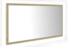 Podświetlane lustro wiszące LED dąb sonoma N5-B18