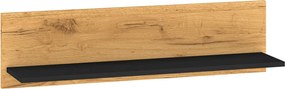 Półka COLIN 11 dąb złoty craft/czarna ML MEBLE