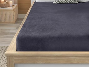 PrzytulneMieszkanie.pl Prześcieradło z mikropluszu SOFT BRONE 90x200 cm antracytowy szare