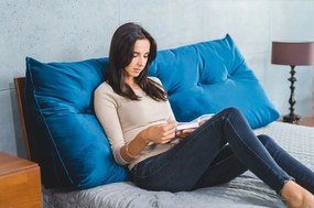 Poduszka na zagłówek PILLOW CHIC VELVET 180 granatowa SKANDICA