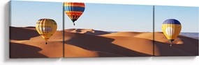 Obraz - latające balony na pustyni (170x50 cm)