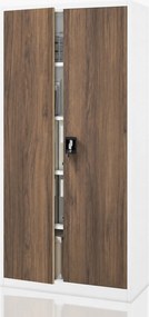 Szafa biurowa na dokumenty z 4 półkami biała/orzech, 900x1850x400 mm: JAN Eco Design