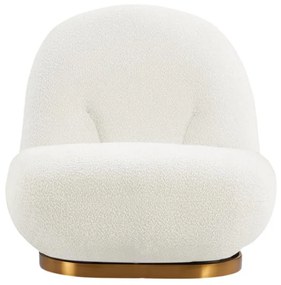 Fotel obrotowy z białej bukli - LODOSA