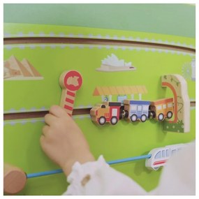 Viga drewniana tablica sensoryczna-manipulacyjna edu pociąg