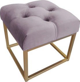 Pufa CHESTERFIELD tkanina Welur loft ławka podnóżek metal : Kolor Stelaża - Złoty, Kolor tkaniny - VELVET - MG55, Typ tkaniny - Velvet