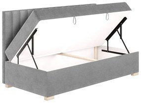 Szare łóżko dziecięce ze schowkiem i materacem 90x200 cm Chill – Ghado