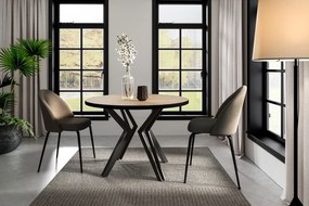 Okrągły stół rozkładany z czarnym obrzeżem ABS Randi 100 cm, styl loft