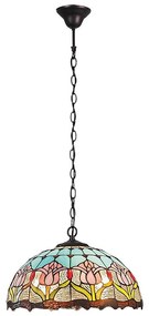Brilagi - żyrandol witrażowy Tiffany na łańcuchu LORAS 2xE27/60W/230V