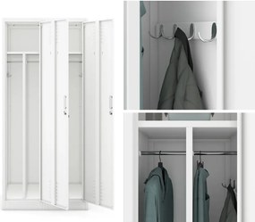 Szafa socjalna czterokomorowa Kacper 80x50x180 cm, biała