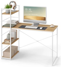 Biurko MAX 4.0 SONOMA z regałem i białymi nogami 120x44 cm