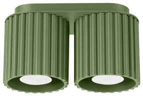 Sollux SL.1795 - Oprawa punktowa AURA 2xGU10/10W/230V zielona