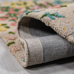 Kremowy wełniany dywan tkany ręcznie 120x170 cm Emilia Floral – Flair Rugs