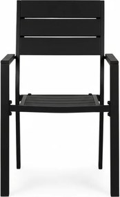 Krzesła ogrodowe Caprila - zestaw 2 szt. na taras i balkon, kolor czarny