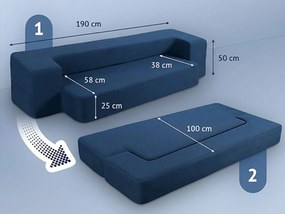 Sofa-materac 2w1 niebieska  granat