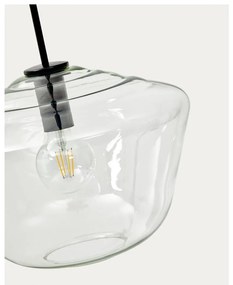 Czarna lampa wisząca ze szklanym kloszem ø 34 cm Mao – Kave Home