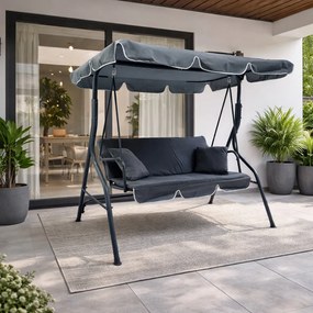 Huśtawka ogrodowa 3-osobowa Puerto MAS-4003A, szara
