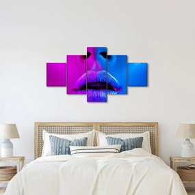 Obraz kolorowych ust (125x70 cm)