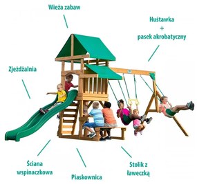 Backyard discovery belmont drewniany plac zabaw 6w1