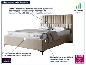 Beżowe tapicerowane łóżko welurowe 4 rozmiary R2-G04