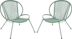 Zestaw 2 foteli ogrodowych z metalu i plecionej żywicy - Khaki - NIKAO od MYLIA