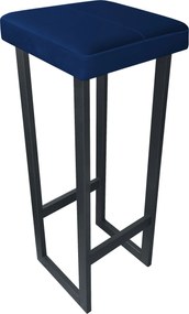 Hoker ALEX krzesło barowe tkanina Welur podstawa metalowa : Kolor Stelaża - Grafit, Kolor tkaniny - VELVET - MG16, Wysokość - 90 cm