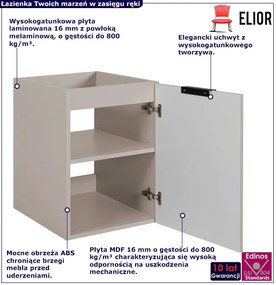 Kaszmirowa łazienkowa szafka jednodrzwiowa 40 cm E1-M30