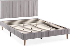 Kolumnowy stelaż + zagłówek Eris 160x200 cm Szary jasny