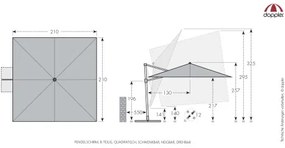 MyZone 210 x 210 cm - wahadłowy parasol ogrodowy z bocznym słupkiem : Substancja Desen - 832
