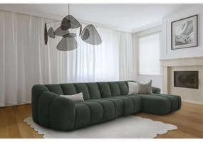 Ciemnozielony narożnik (prawostronny/z szezlongiem) Shell – Miuform