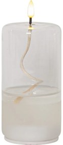 Biała świeca LED w szkle Star Trading Flamme Float, wys. 17,5 cm