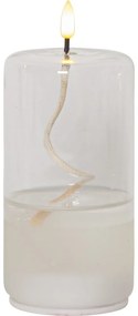 Biała świeca LED w szkle Star Trading Flamme Float, wys. 17,5 cm