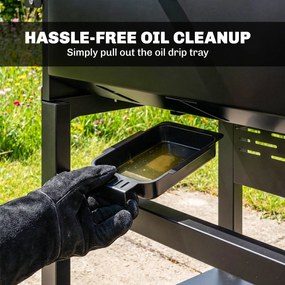 Outsunny Grill gazowy 9 kW 3 palniki BBQ wózek ze stali nierdzewnej ze składanymi półkami, uchwytem na przyprawy, dolną półką i 6 haczykami | Aosom PL