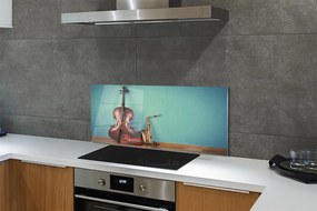 Szklany Panel Duet: Skrzypce i Trąbka