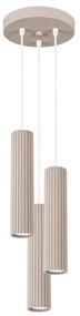 Lampa wisząca KARBON 3P taupe ryflowana SOLLUX  LIGHTING