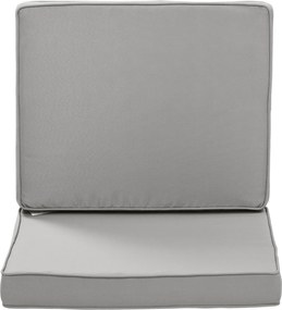 Outsunny Zestaw 2 Poduszek, 56 x 52 cm, Poduszki na Krzesła z Zamkiem, Pokrowiec z Tkaniny, 7 cm Wypełnienie, Pralne, Jasnoszary