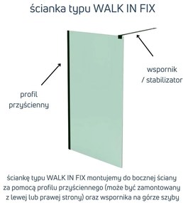 Ścianka prysznicowa WALK IN FIX przezroczysta półokrągła 8mm MOLIS CLEAR OVAL MASSI | rożne rozmiary : Kolor profili kabiny - złoty szczotkowany, Szerokość ścianki - 120 cm, Typ montażu - WALK in FIX (Do ściany)
