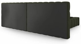 Zielone tapicerowane łóżko dwuosobowe ze schowkiem i stelażem 180x200 cm Mamaia – Micadoni Home