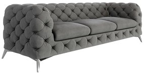 Szara aksamitna sofa 243 cm Chelsea – Ropez
