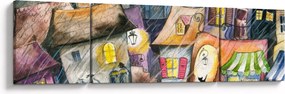 Obraz - Deszczowy wieczór (170x50 cm)
